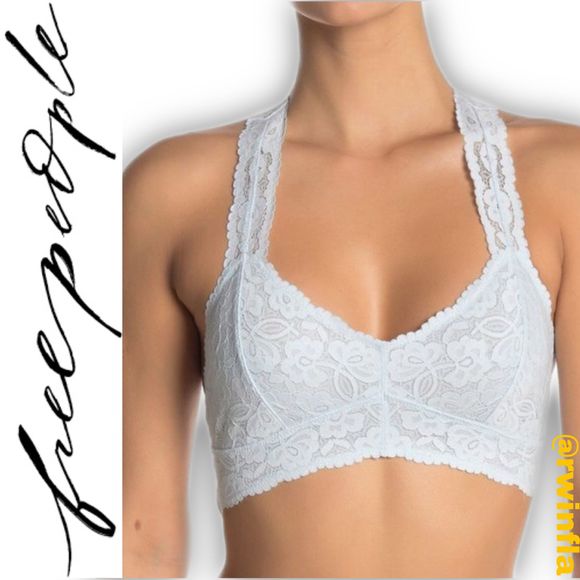 Free People Other - Free People Galloon Lace Racerback Bralette Blue M